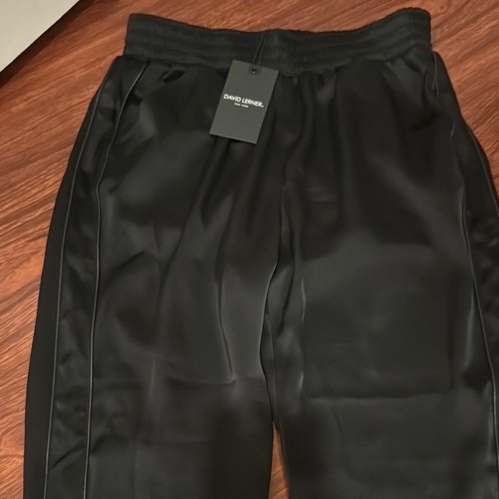 David Lerner Black Sweatpants with Elastic Waistband